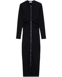 MSGM - Robe Longue Zippée À Fronces - Lyst