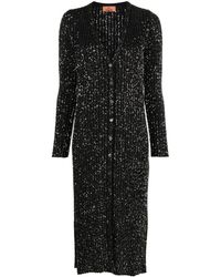 Missoni - Black Metallic-threading Long-line Cardigan - Lyst