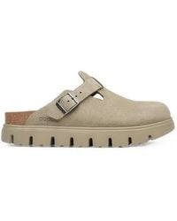 Birkenstock - Boston Chunky Buckle Suede Mules - Lyst