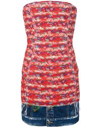 DSquared² - Vestido Ajustado Con Dobladillo Vaquero - Lyst
