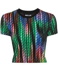 Just Cavalli - All-Over Logo-Print Cropped Top - Lyst