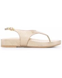 Stuart Weitzman - Sandalen Im Metallic-Look - Lyst