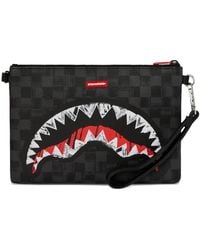 Sprayground - Check-Pattern Logo-Detail Clutch Bag - Lyst