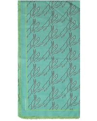 Longchamp - Fringed Horse-Motif Scarf - Lyst