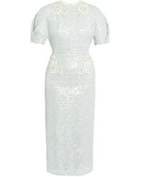 Erdem - Crew-Neck Embellished Midi Dress - Lyst