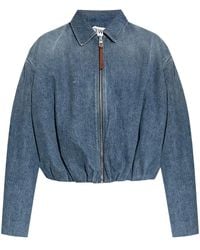 Loewe - Gedrapeerd Denim Jack - Lyst