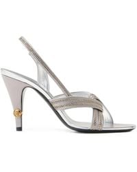 Versace - Zapatos Gianni De Piel De Napa Con Tacón De 90 Mm Y Tira Trasera - Lyst