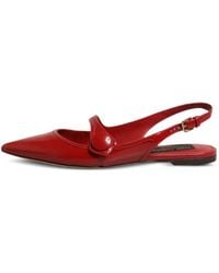 Dolce & Gabbana - Patent-Finish Button-Detail Sandals - Lyst