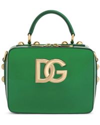 Dolce & Gabbana - Sac à main en cuir à plaque logo - Lyst