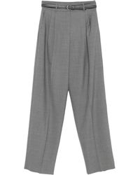 Max Mara - Pleated-Front Belted Trousers - Lyst