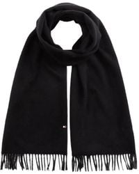 Tommy Hilfiger - Logo-Plaque Fringed Scarf - Lyst