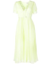 Self-Portrait - ABITO MIDI IN CHIFFON A PIEGHE - Lyst