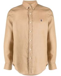 Polo Ralph Lauren - Long Sleeve Button-Down Linen Shirt - Lyst