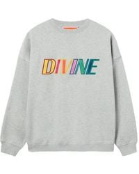 La DoubleJ - Off Court Divine-Embroidered Sweatshirt - Lyst