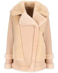 Blancha - Veste En Peau Lainée À Empiècements - Lyst