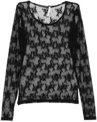 Imperial - Lace-Patterned Long-Sleeve Top - Lyst