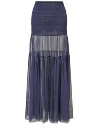 Oude Waag - Shirred Tiered Maxi Skirt - Lyst