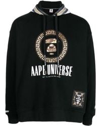 Aape By A Bathing Ape - Metallic Logo-Print Hoodie - Lyst