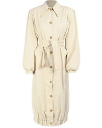 ROWEN ROSE - Buttonedup Belted Coat - Lyst