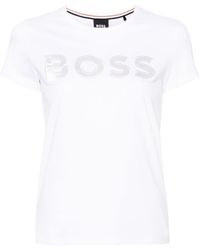 BOSS - T-Shirt mit Logo-Stickerei - Lyst