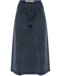 DIESEL - Denim Midi Skirt - Lyst