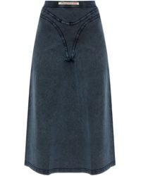 DIESEL - Denim Midi Skirt - Lyst