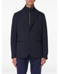 Emporio Armani - Layered Single-Breasted Blazer - Lyst