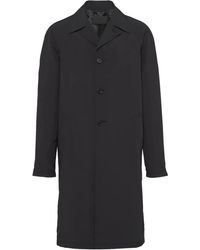 Prada - Single-Breasted Wool Coat - Lyst