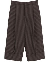 Elisabetta Franchi - Pinstripe-Pattern Cuffed Trousers - Lyst