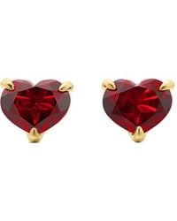 David Yurman - 18Kt Chatelaine Heart Garnet Stud Earrings (8Mm) - Lyst
