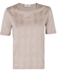 Gran Sasso - Diamond-Patterned Metallic-Effect T-Shirt - Lyst