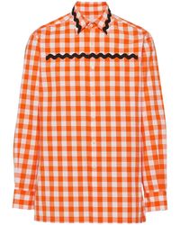 Prada - Gingham-check Cotton Shirt - Lyst