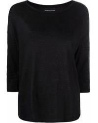 Majestic Filatures - Three-Quarter Sleeve Linen-Blend Top - Lyst