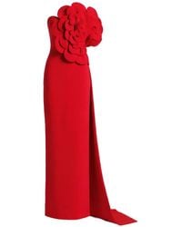 Gatti Nolli by Marwan - Floral-Applique Strapless Gown - Lyst
