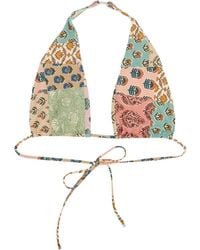 Mc2 Saint Barth - Bikinitop Met Patchwork En Halternek - Lyst