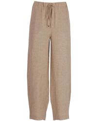 Antonelli - Drawstring-Waist Linen Trousers - Lyst