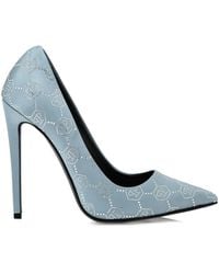 Philipp Plein - Satin Decollete Hi-Heels Monogram Strass - Lyst