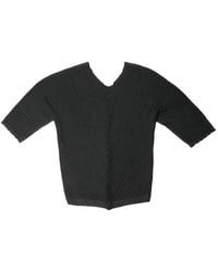 Issey Miyake - Vigor Pleated V-Neck Top - Lyst