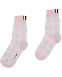 Thom Browne - Check-Jacquard Socks - Lyst
