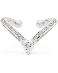 SHAY - 18K Heart Chevron Diamond Ear Cuff - Lyst