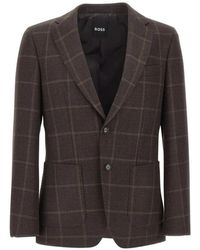 BOSS - Check-Pattern Blazer - Lyst