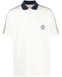 Gucci - Interlocking-g Stripe-detailing Polo Shirt - Lyst
