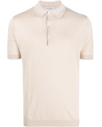 John Smedley - Ribbed-knit Cotton Polo Shirt - Lyst