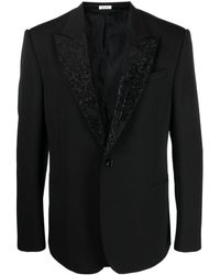 Alexander McQueen - Embroidered-lapel Single-breasted Blazer - Lyst