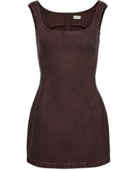 Magda Butrym - Square-Neck Denim Mini Dress - Lyst