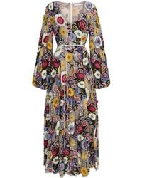 Rachel Gilbert - Lyra Floral-Embroidery Midi Dress - Lyst