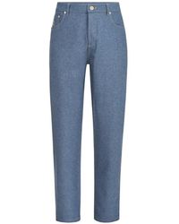 Brunello Cucinelli - Virgin Wool Flannel Five-Pocket Trousers - Lyst