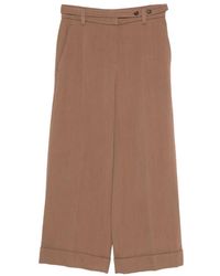 Brunello Cucinelli - Cuffed Wide-Leg Wool Trousers - Lyst
