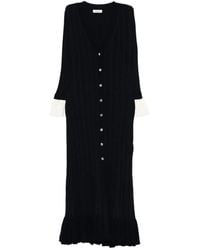 Sandro - Ruffled Button-Placket Midi Dress - Lyst