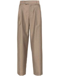 Drole de Monsieur - Pinstriped Mid-rise Tailored Trousers - Lyst